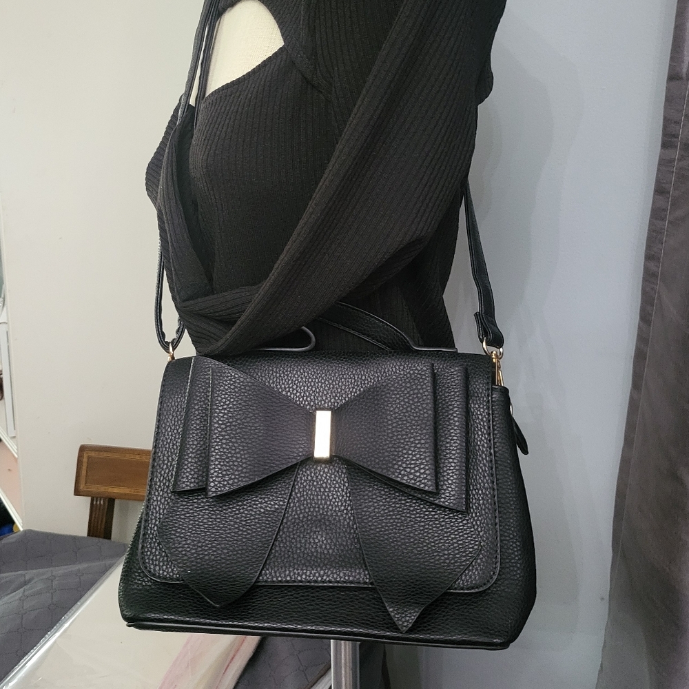 Double Black Bow Shoulder/handbag.